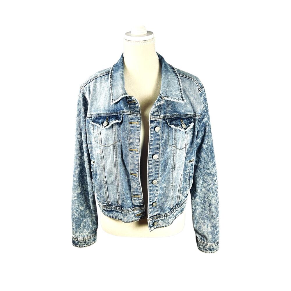Judy Blue Rigid Magic Acid Wash Denim Jacket Oversized 1XL